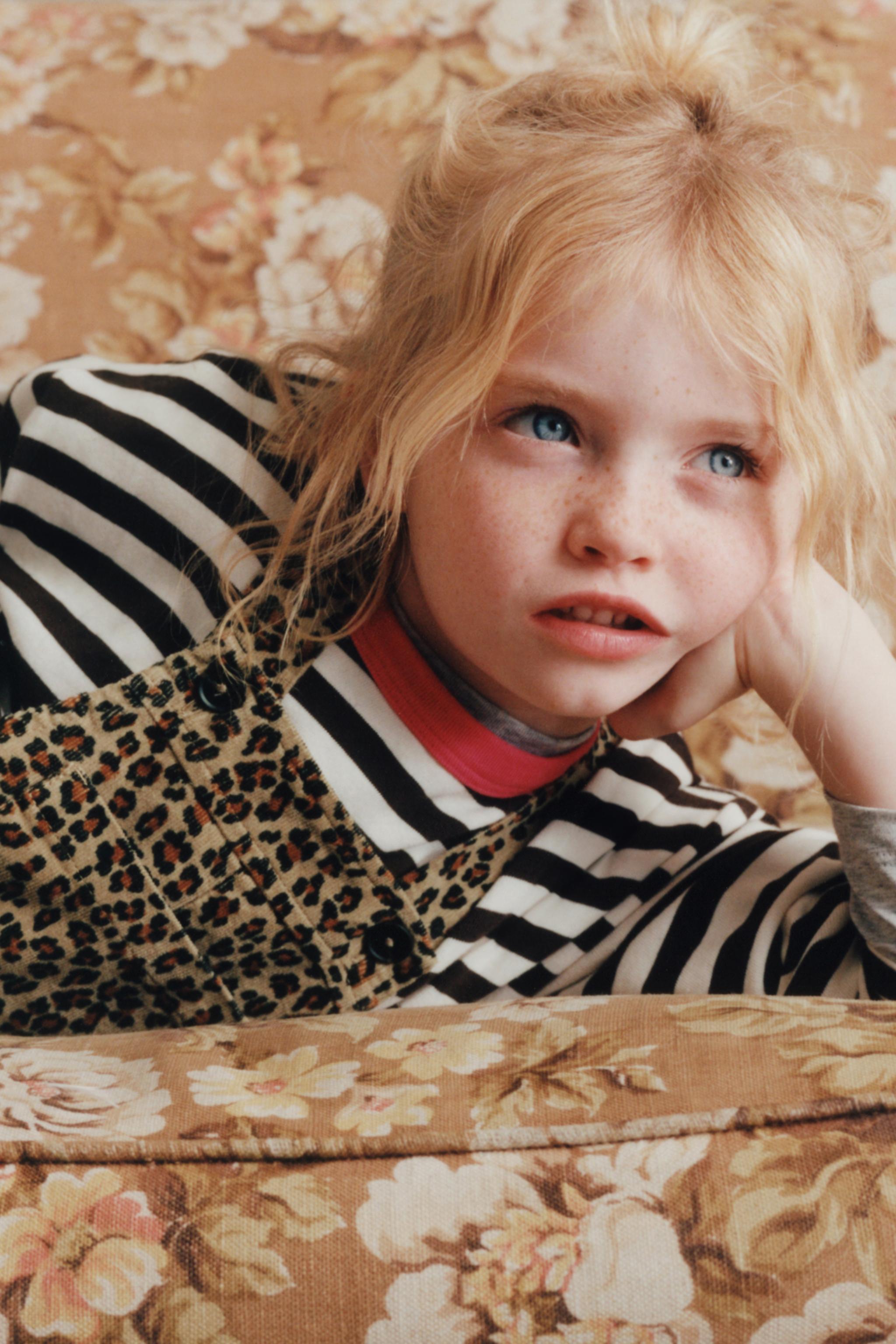 SALOPETTE EN MICRO-VELOURS CÔTELÉ ANIMAL PRINT